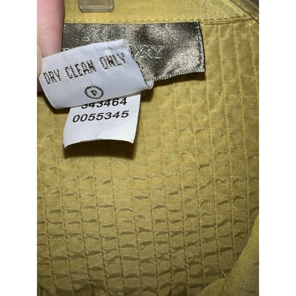 Territory Ahead tunic top Womens Petite S Chartreuse Silk Blend Pin Tuck Pleated - Picture 3 of 8